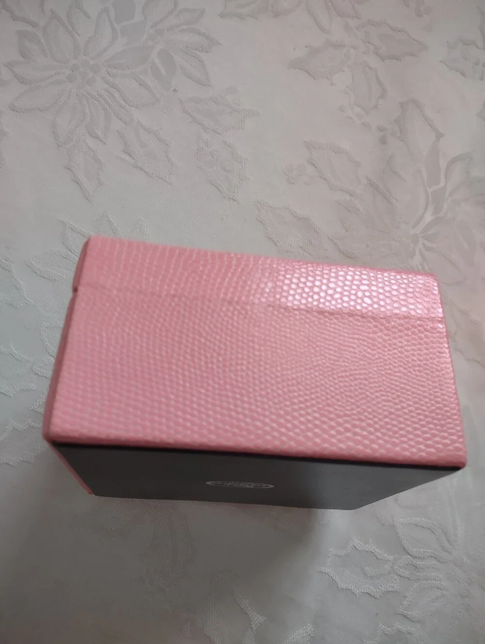 Wolf 1834 Pink Jewelry Box Travel Case Crystals Silver Tone Detail